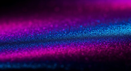 Canvas Print - macro shot of blue and pink glitter particles with bokeh effect abstract background