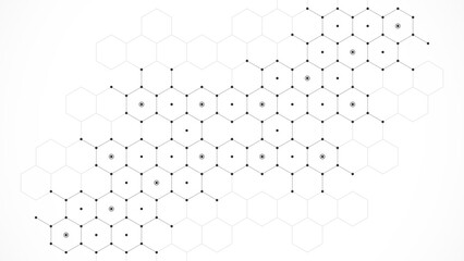 Wall Mural - Hexagons pattern. Geometric abstract background with simple hexagonal elements. Creative idea for medical, technology or science design