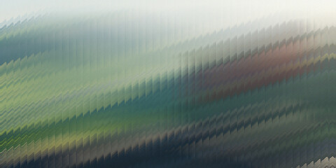 Abstract 3d rendered background with geometric shapes and gradients in a harmonious blend of greens grays and blues