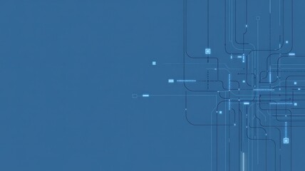 Abstract blue technology background with circuit board pattern