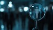 © Shahidaartworks - Magnifying glass focusing on businessmen candidates for a job position