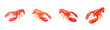 © STOCK AI - Vibrant Red Lobsters in Dynamic Poses, Isolated on Black Background, Transparent PNG Set