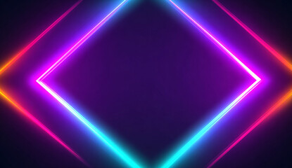 A vibrant neon background with an empty diamond shape in the center, perfect for adding text or graphics.