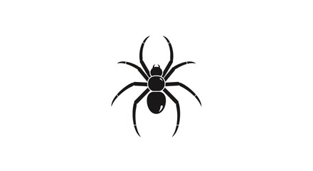Striking black spider silhouette poised for action, perfect for evoking fear, mystery, or the intricate designs of nature in your creative projects.