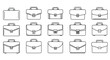 © mahafuza - Collection of business briefcase icons representing professional travel and work essentials vector