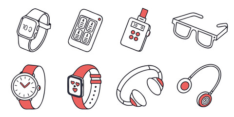 Various electronic gadgets and wearable technology