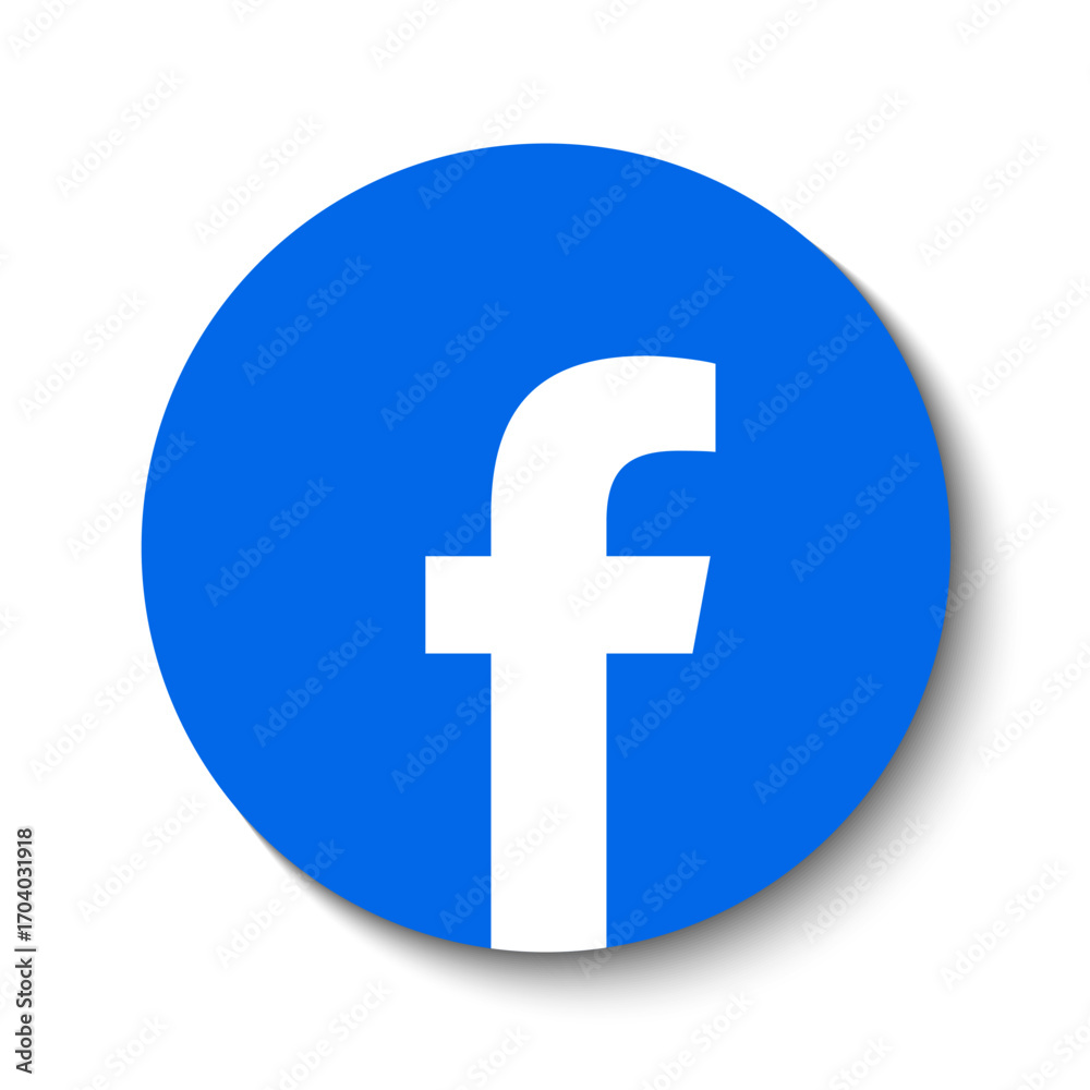 Long Rounded Facebook Icon Facebook logo PNG, social media Facebook button with shadow, round ...
