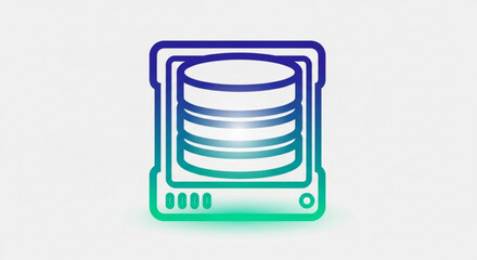 Database icon, representing data storage and management with a clean and modern design for technology and information concepts