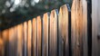 © Xeyal - Rustic Wooden Fence with Golden Hour Sunlight Casting Long Shadows