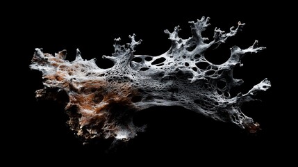 Petrified corallike web against black void