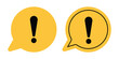 © R.TREANDS - Yellow speech bubbles with black exclamation mark warning symbols alert notification icon