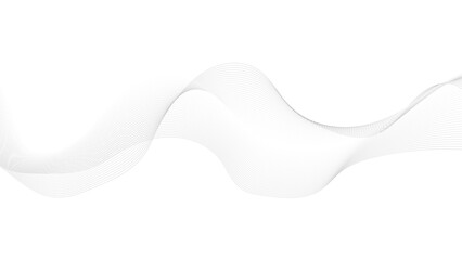 Wall Mural - abstract smooth wave on a white background. dynamic sound wave flowing wave lines. digital frequency