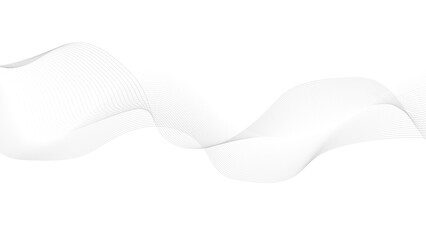Wall Mural - abstract smooth wave on a white background. dynamic sound wave flowing wave lines. digital frequency