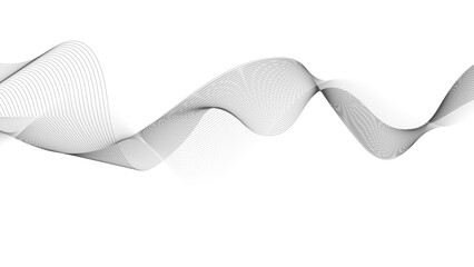 Wall Mural - abstract grey wave line background on white background.