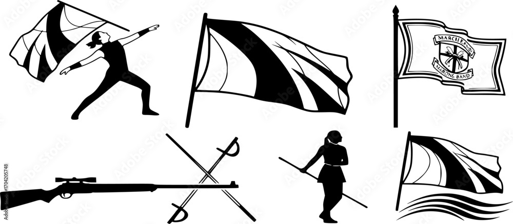 Color guard svg, Color guard flag svg, Marching band flag svg, Color ...