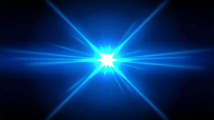 Wall Mural - Blue Bang Dazzling, Outer Space Background, Vector Illustration