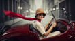 © Gianpiero - Chic woman driving a vintage sports car, an image of 1920s elegance and adventure