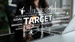 © InfiniteFlow - A visual representation of goal achievement and target setting featuring inspiring words that encourage success, motivation, and continuous personal and professional growth. Tessel
