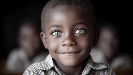 African Child's Innocent Smile and Clear Eyes