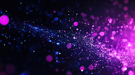 Abstract background luminous particles network connections