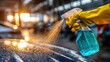 © Dion - Hand Cleaning Car With Spray Bottle
