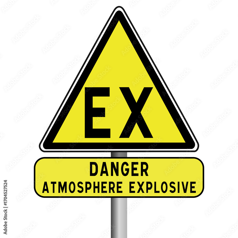 EX Sign – Explosive Atmosphere Warning, ATEX Zone Safety Signage Stock ...