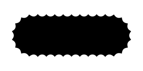 Poster - rounded rectangle shape with wavy edges. geometric form with curvy borders. blank text box, tag or l