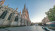 Cathedrale Saint-Andre de Bordeaux timelapse hyperlapse with twin spires. France
