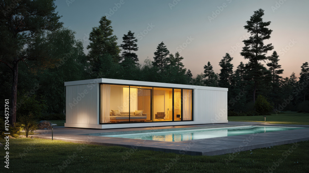 automated production line creates modular homes featuring transparent ...