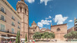 Panoramic timelapse hyperlapse of Plaza de la Reina in Valencia, Spain.