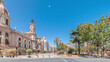 Valencia City Hall or Ajuntament de Valencia timelapse hyperlapse in Plaza de Ayuntamiento. Spain