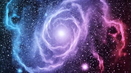 Wall Mural - Abstract Background Nebula Blue Purple Galaxy Space Stars Swirl