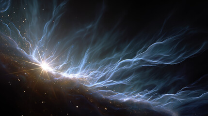Wall Mural - celestial brilliance: a stunning nebula glows with a vibrant intensity, its luminous clouds envelopi
