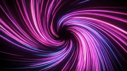 Wall Mural - Swirling neon light trails in tunnel background for digital design, motion graphics, and tech visuals