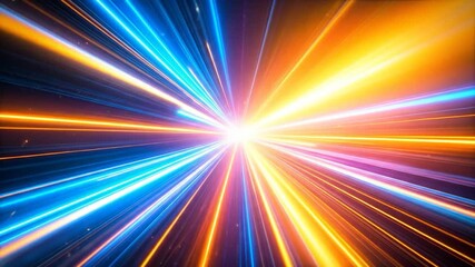 Wall Mural - Burst of colorful light streaks from center