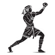 © Craftdot - Black muay thai thailand Silhouette Vector, High Quality Illustration on White Background