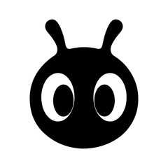 Black creature icon with transparent background