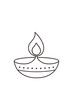 © MayesurInDesign - Traditional Clay Diya with Flame – Flat Style Diwali Illustration