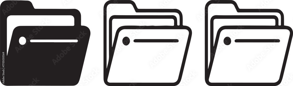 File Folder and Document Organization Icons - Data Storage Vector Set ...