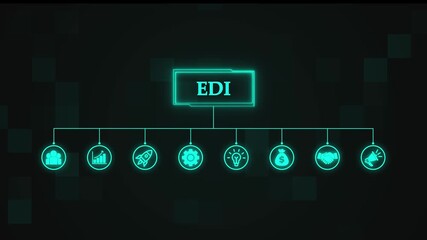 EDI Electronic Data Interchange concept. Interface technology, the future of user experience, journey and technology concept, digital screen interface 4K