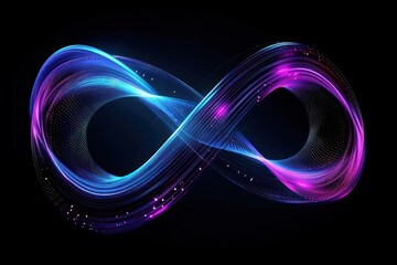 Wall Mural - infinite shape purple light technology.