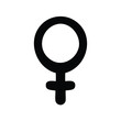 © MdAlif - Female gender symbol in black against a white background represented clearly