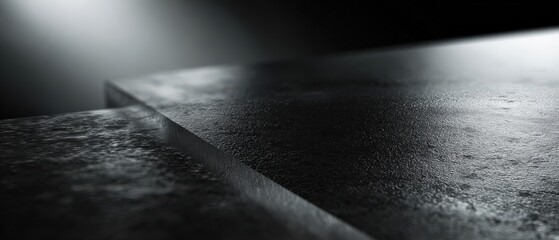Wall Mural - Dark Concrete Surface with Spotlight, Abstract Industrial Texture for Product Mockups and Minimalist Backgrounds