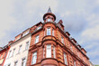 Historic Red Brick Building with Turret in Heidelberg Germany