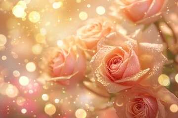 Wall Mural - rose pattern bokeh effect background backgrounds flower petal.