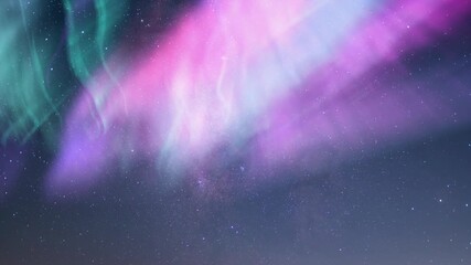 Wall Mural - Aurora and Milky Way Time Lapse Unveiled