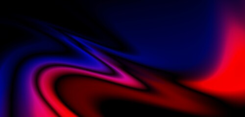 Wall Mural - Dark blue digital abstract background with ultraviolet neon glow, blurry light lines, waves