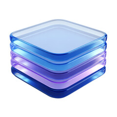 Wall Mural - Gradient Layers Stacked with Rounded Corners on Isolated Transparent Background