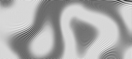 Wall Mural - Abstract digital wave of particles. Futuristic point wave. Technology background