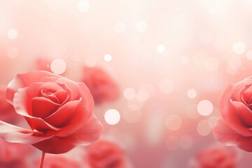 Wall Mural - red rose shape pattern bokeh effect background backgrounds abstract flower.